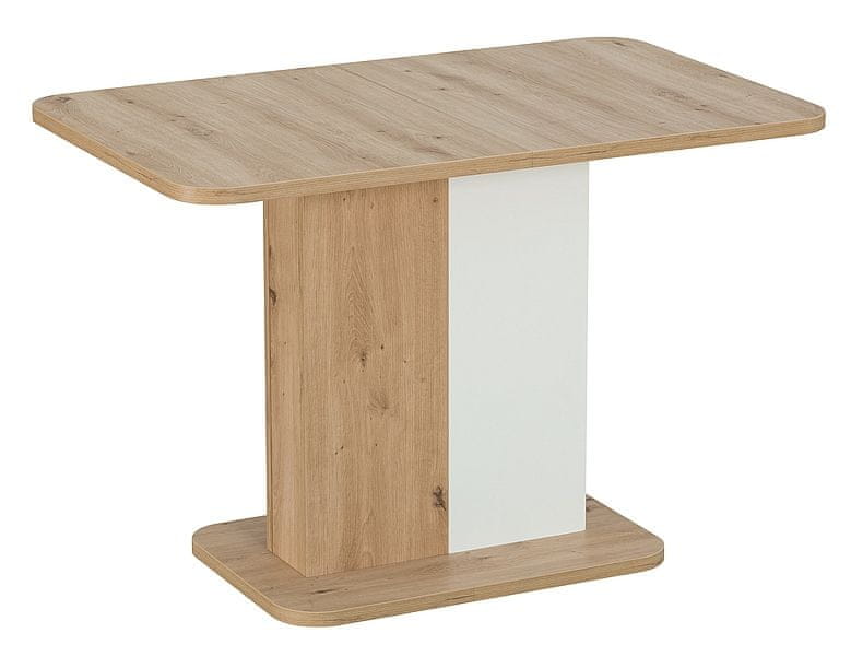 Veneti Rozkladací jedálenský stôl LESJAN - 110x68, dub artisan / matný biely